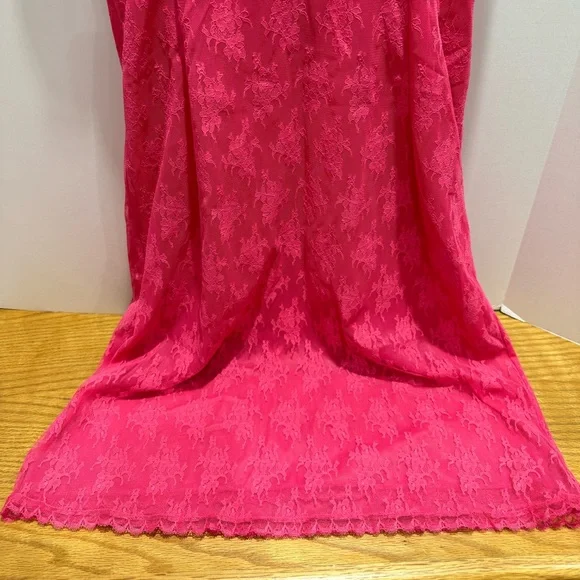 Vintage vanity fair hot pink Pink Lace Slip Dress size 32 small - Picture 5 of 9